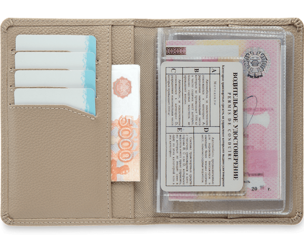 Бумажник водителя  Driver Beige