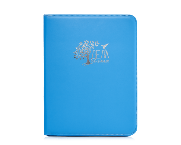 голубая папка для домашних бумаг искусственная кожа