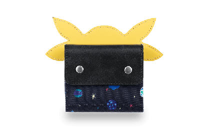 Кошелек Лунная пчела канвас Blue  Синий, Чёрный